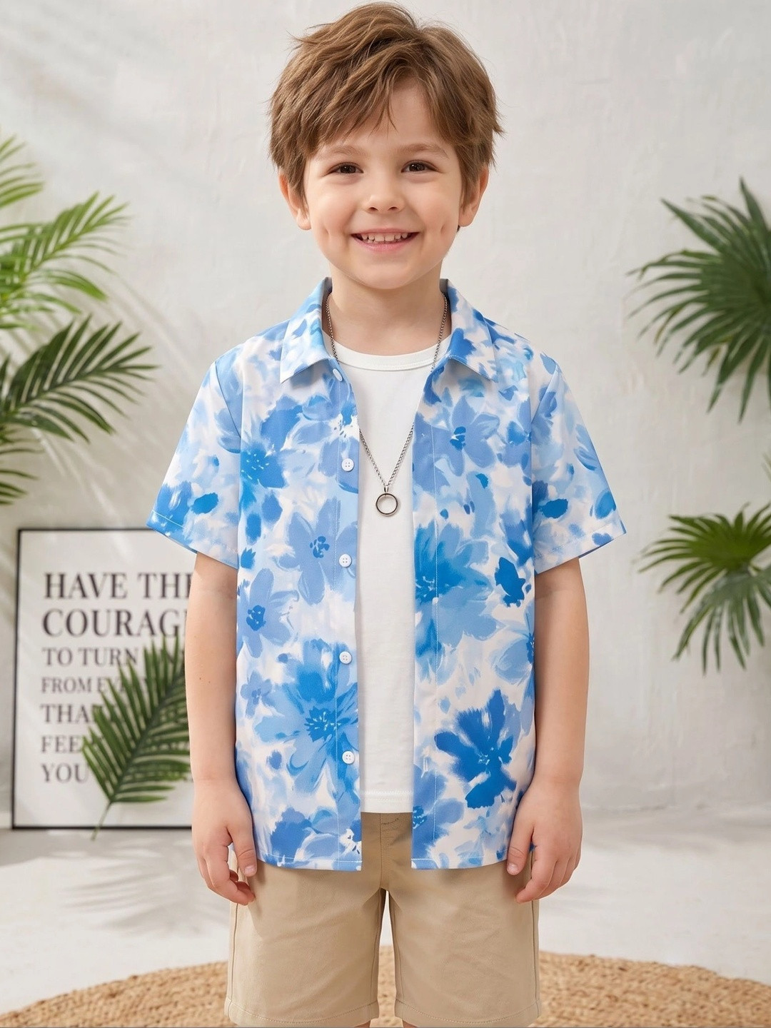 Kidlily Boys Classic Floral Printed Casual Shirt