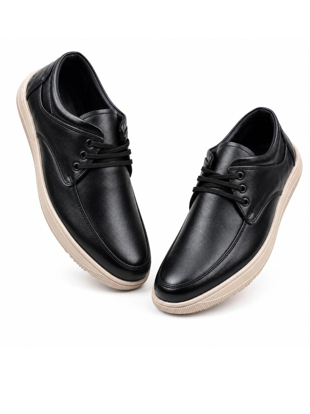 FOR-B Men Leather Round Toe Lace-Ups Formal Derbys