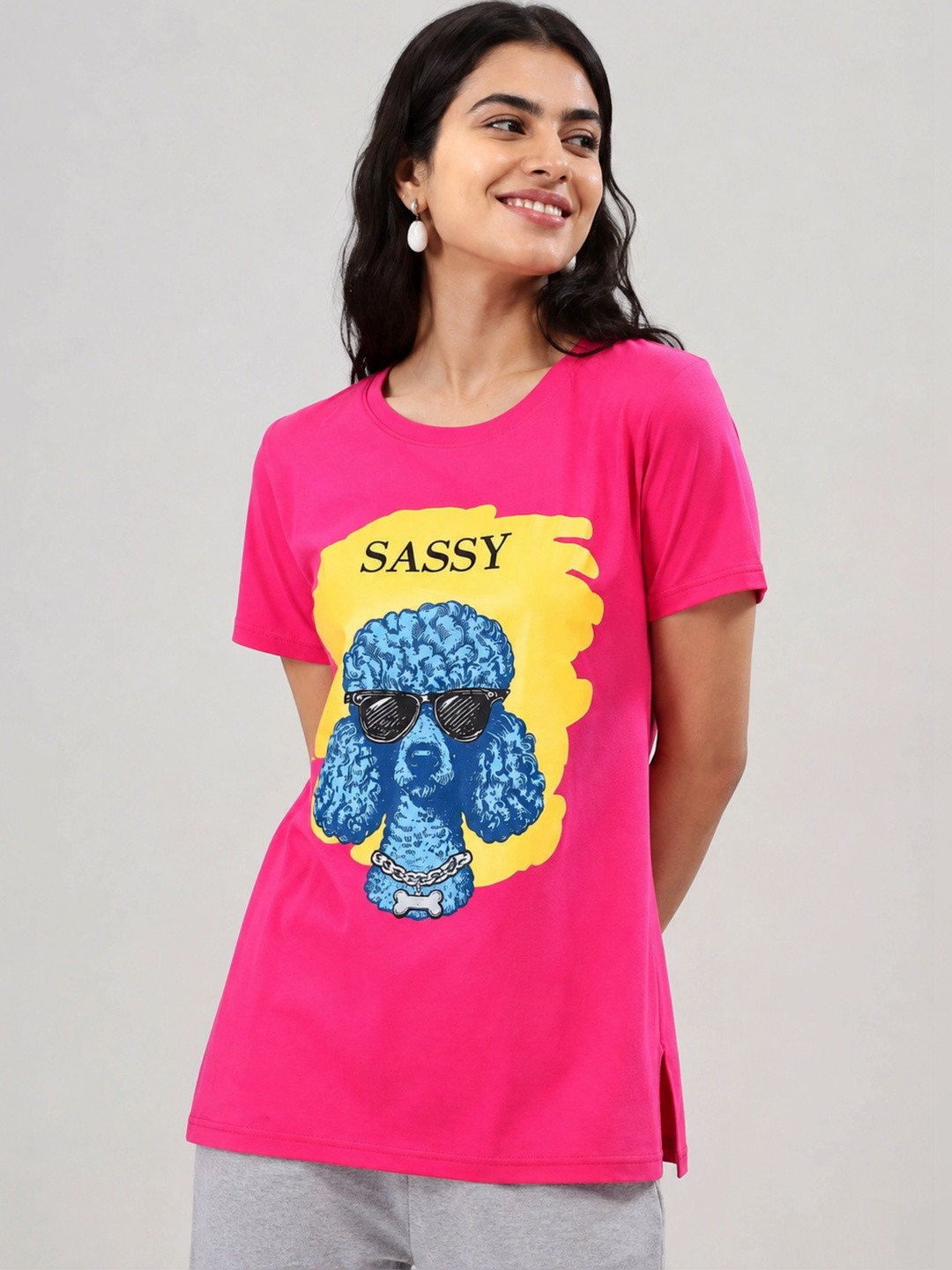 9shines Label Women Printed Cotton Lounge Tshirt
