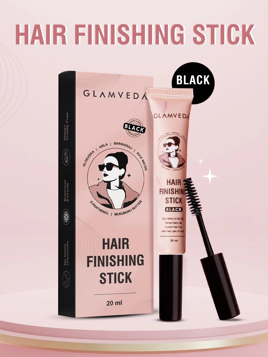 GLAMVEDA Hair Finishing Gel Stick- 20 ml- Black