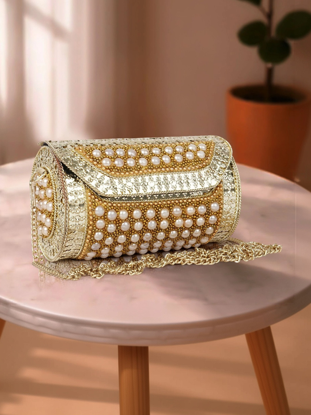 ROLEXO Embellished Box Clutch