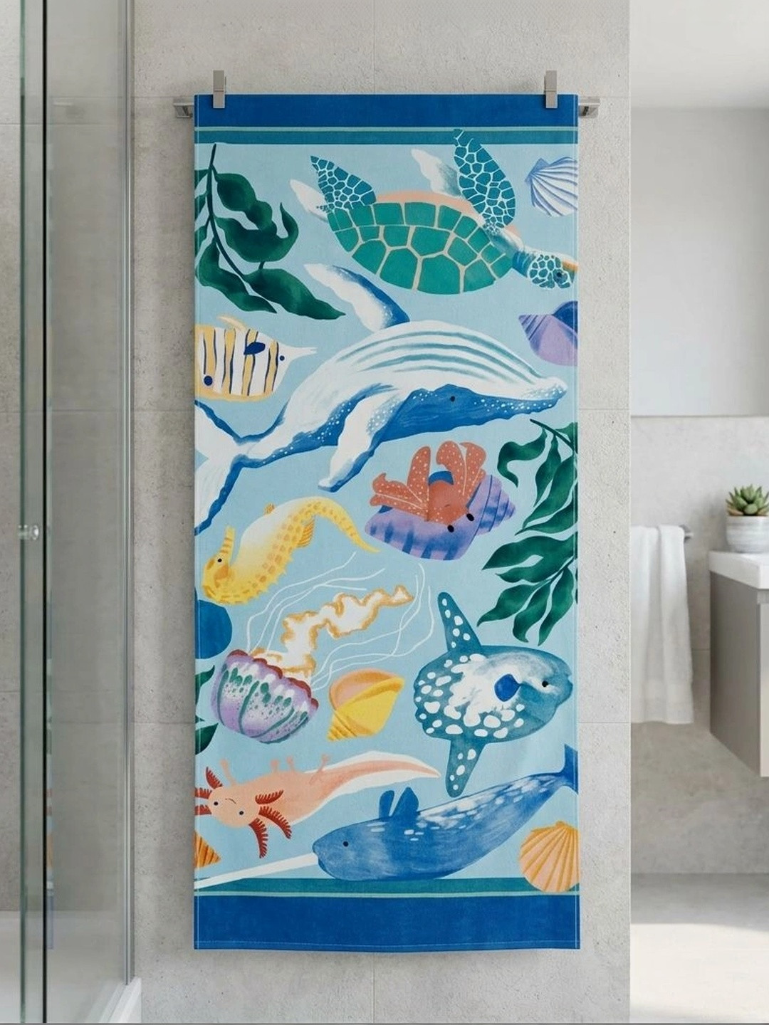 Datch Multicoloured 1 Printed Cotton 350 GSM Bath Towel
