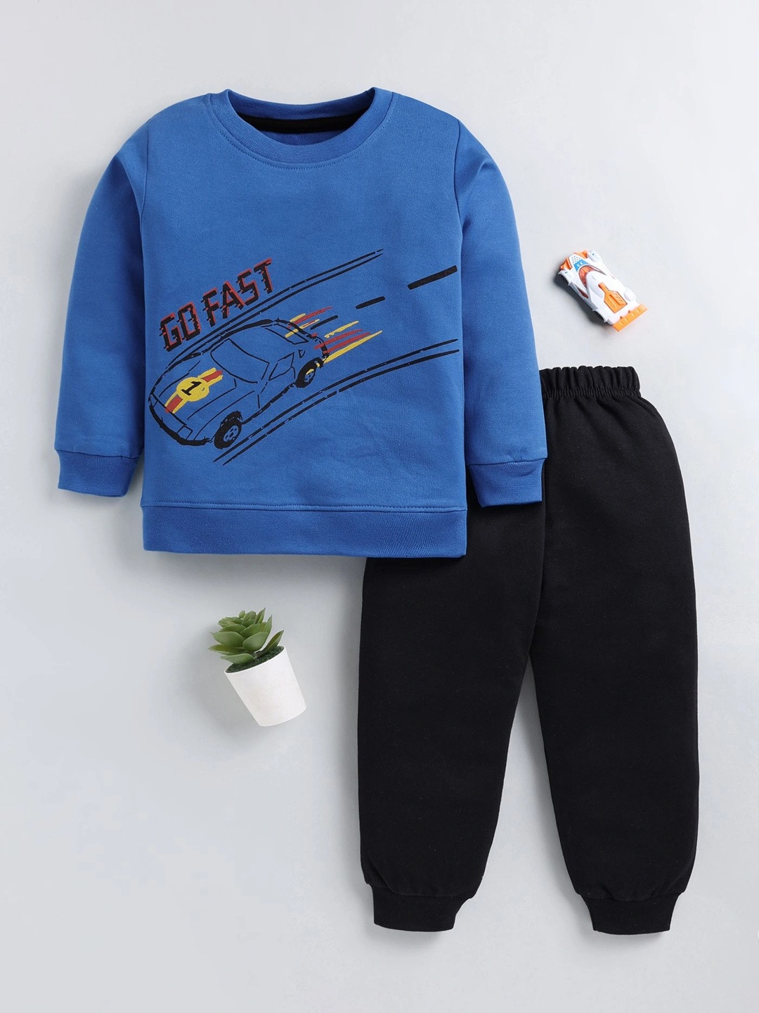 carrydreams Boys Printed Cotton Full Sleeves T-shirt with Trousers