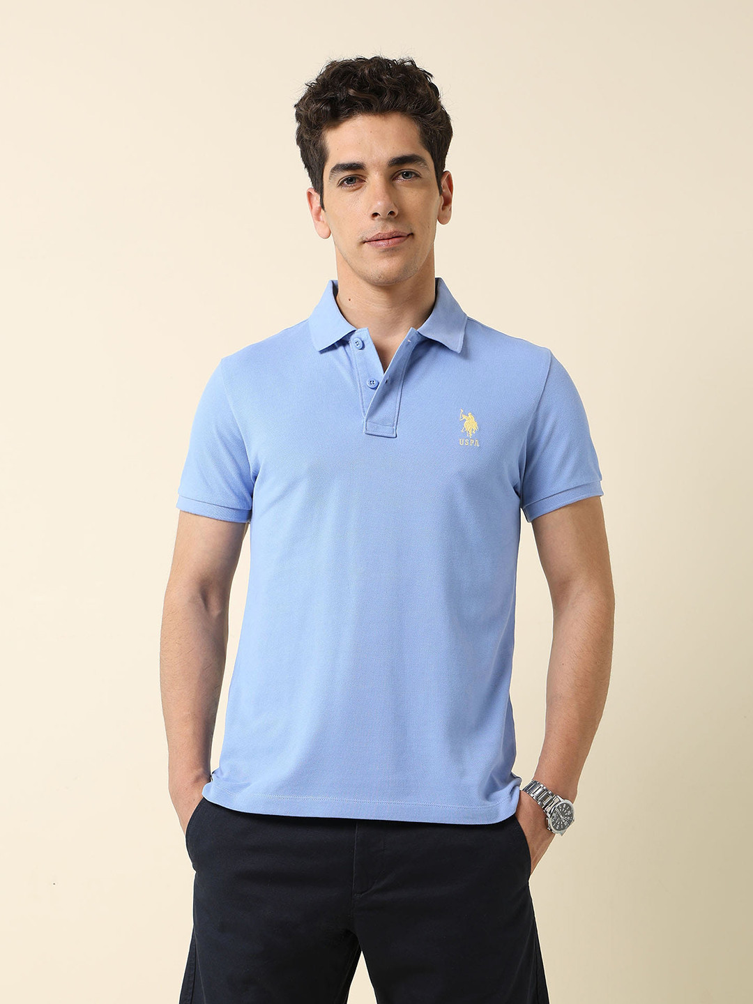 U.S. Polo Assn. Polo Collar Pure Cotton Slim Fit T-shirt