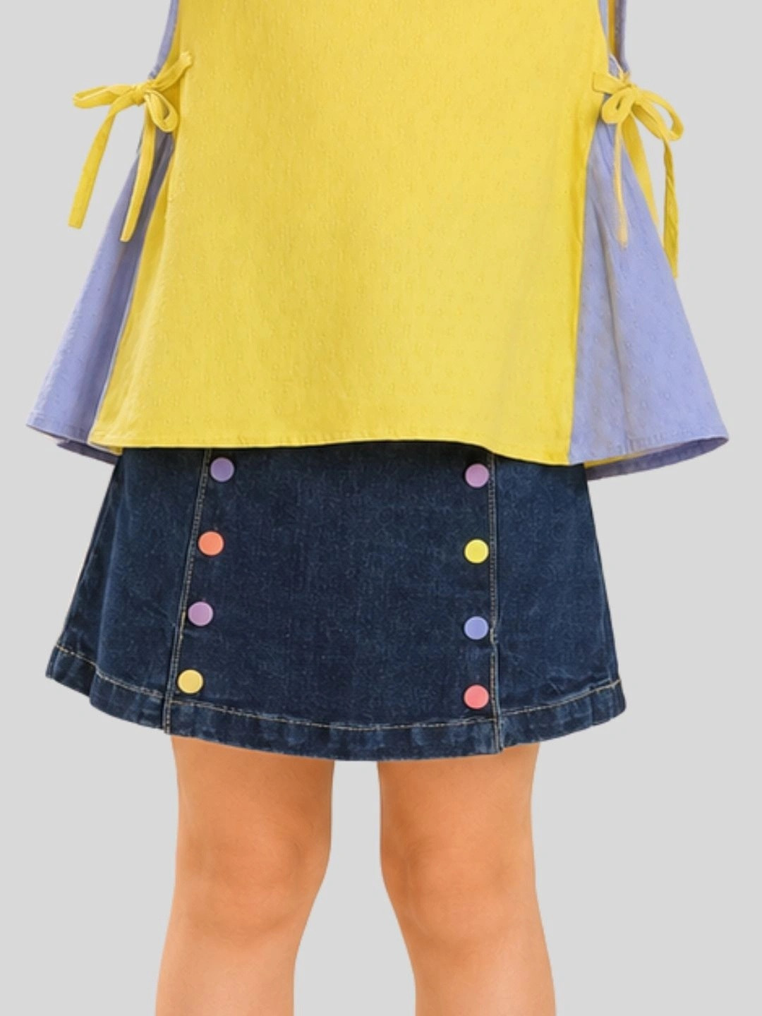 PILOLO Girls Self Design Pure Cotton Mini Skirt