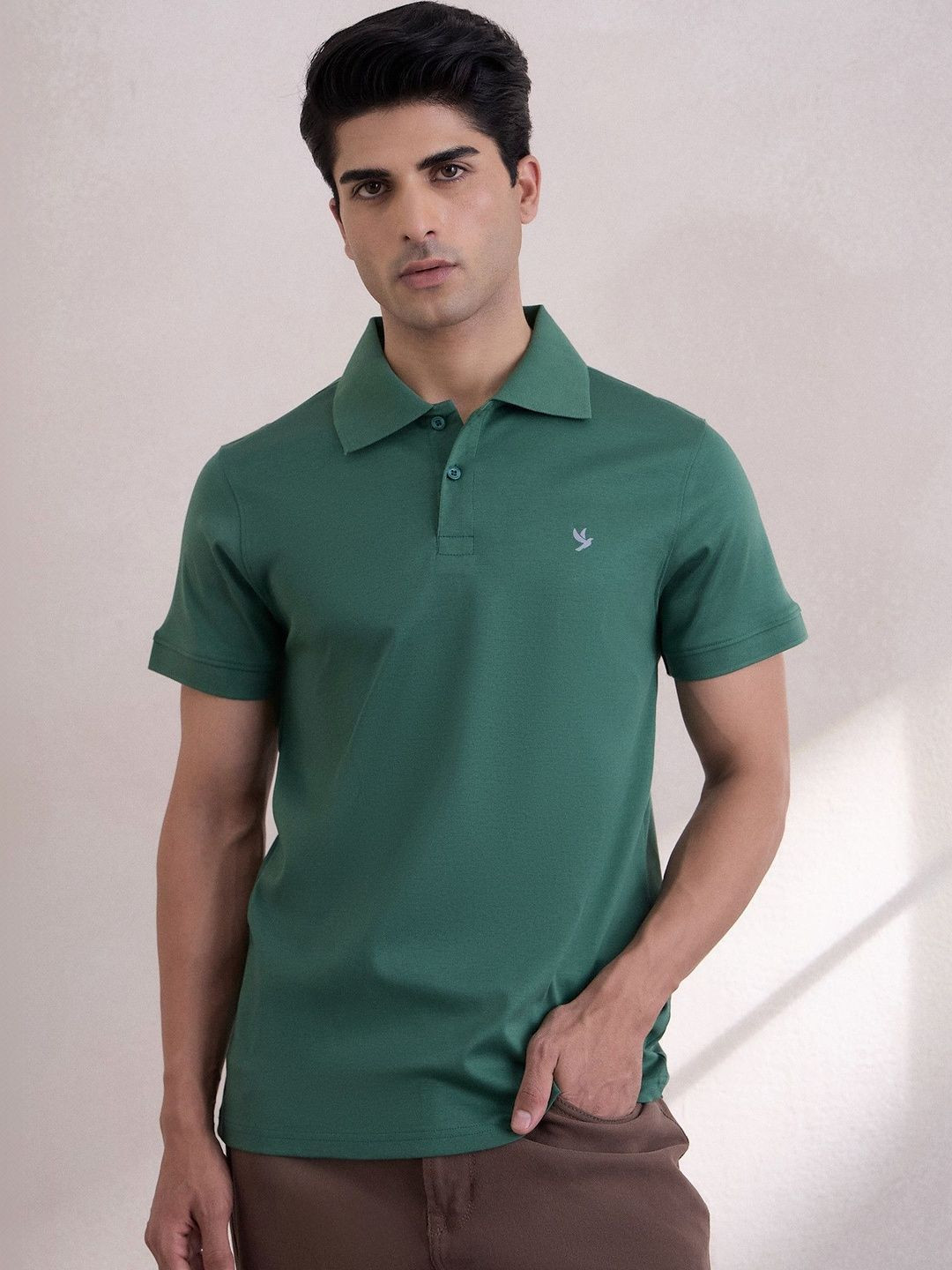 VEROSMART Men's 100% Cotton Mercerized All-Day Comfort Regular-Fit Polo T-Shirt