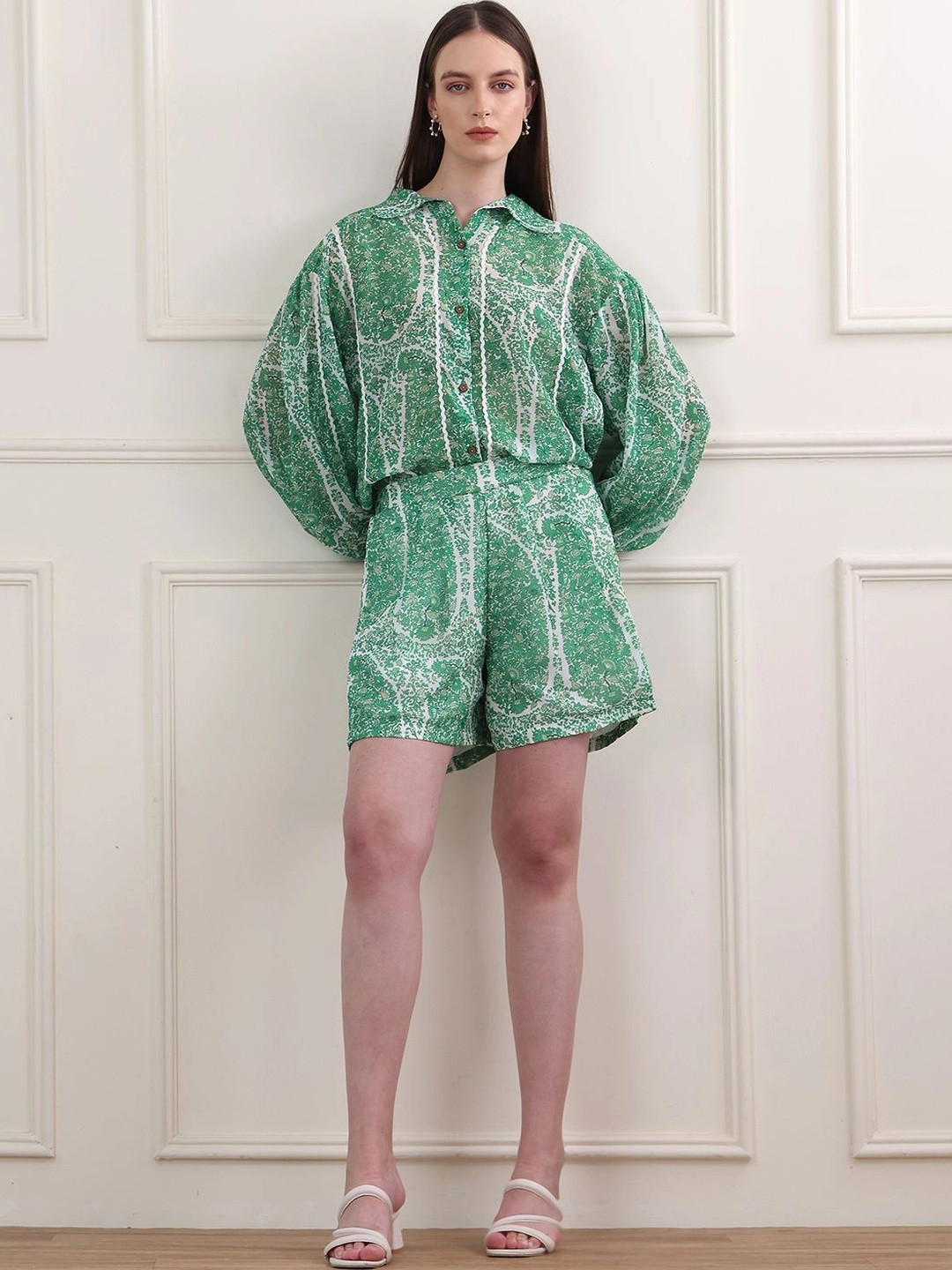 PURVAJA Printed Shirt with Shorts