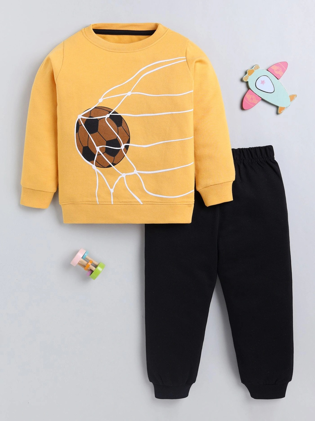 carrydreams Boys Printed Cotton Full Sleeves T-shirt with Trousers