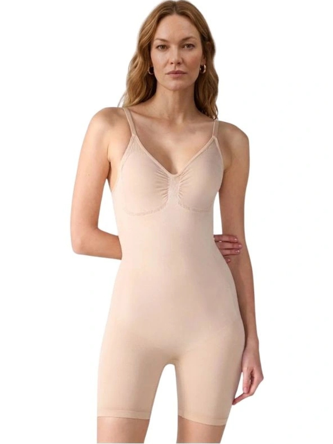 Rheal Medium Invisible Mid-Thigh Bodysuit, Comfort Stretchy Sculpting, Butt Lifting