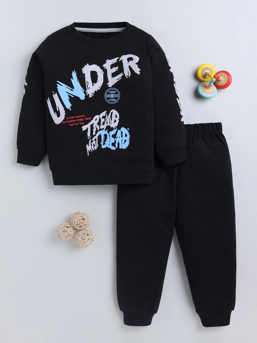 carrydreams Boys Printed Cotton Full Sleeves T-shirt with Trousers
