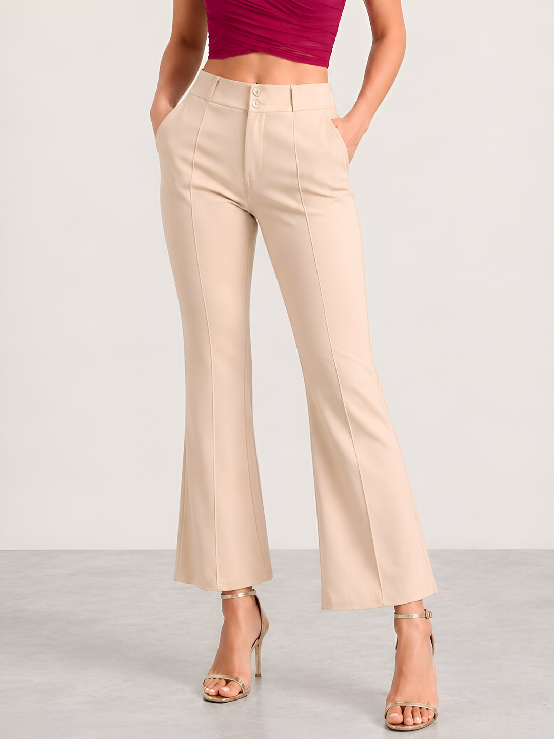 Mast & Harbour Women High-Rise Trousers