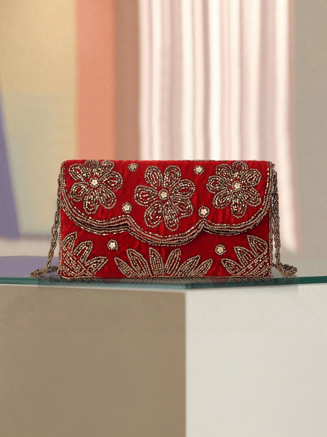 SPOTIC Embellished Foldover Clutch