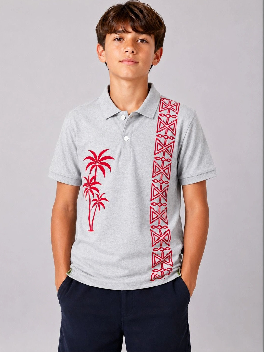 Killer Boys Printed Polo Collar Tropical Pure Cotton T-shirt