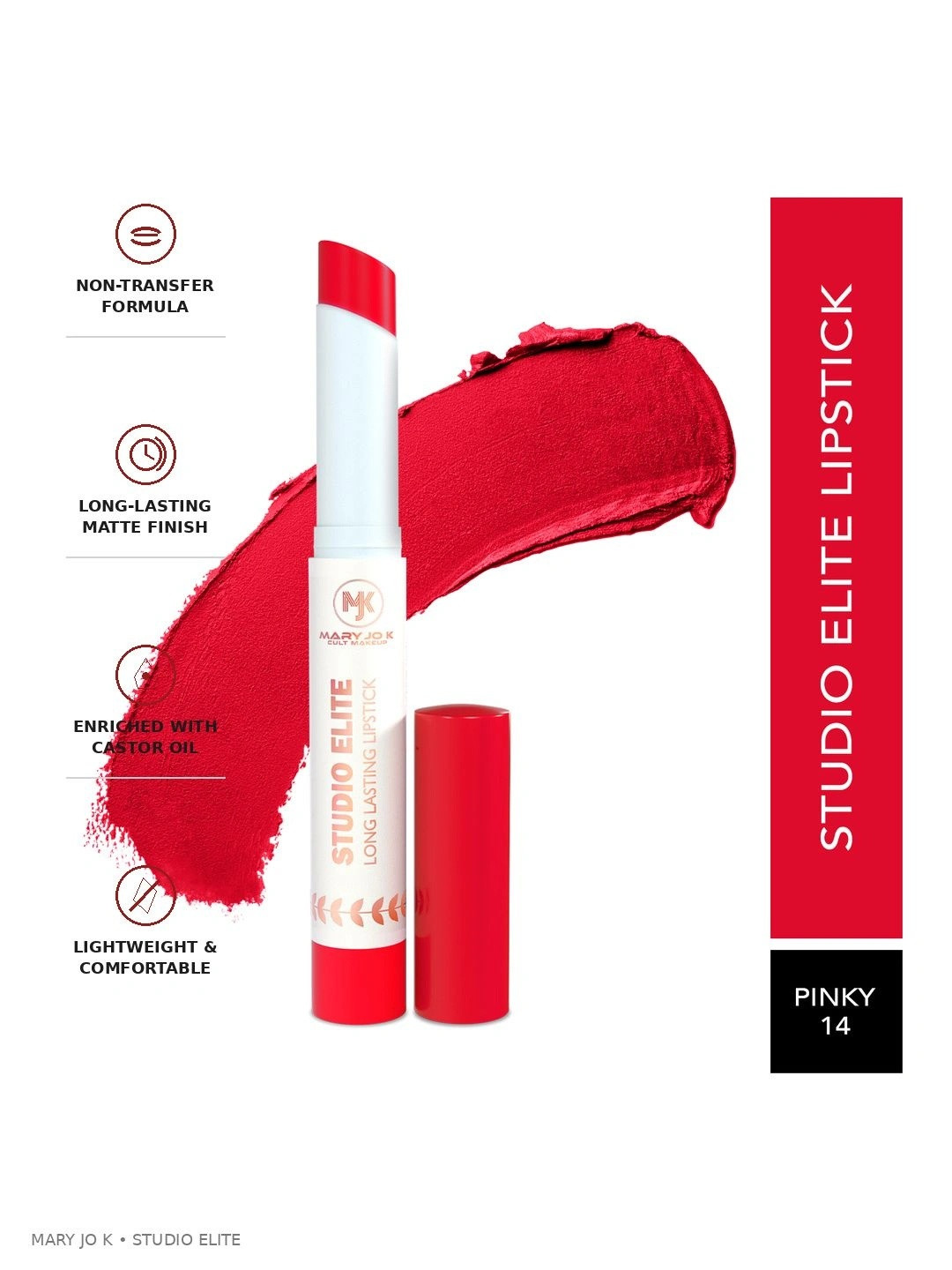 Mary Jo K Studio Elite Long Lasting Lipstick With Vitamin E - Pinky 14 - 2 g