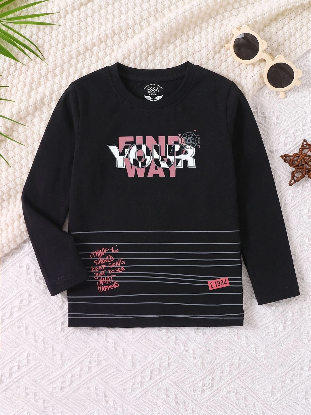 ESSA Boys Typography Printed T-shirt