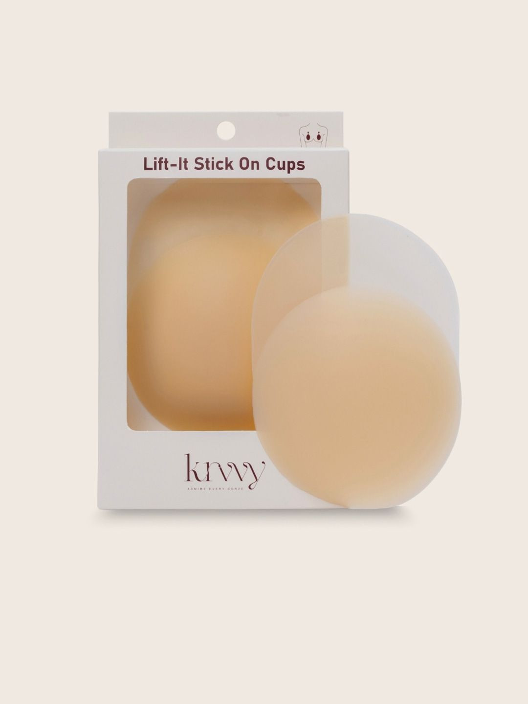 Krvvy Reusable Boob Uplifter Stick-On Invisible Nipple Pasties (C-D Cups)
