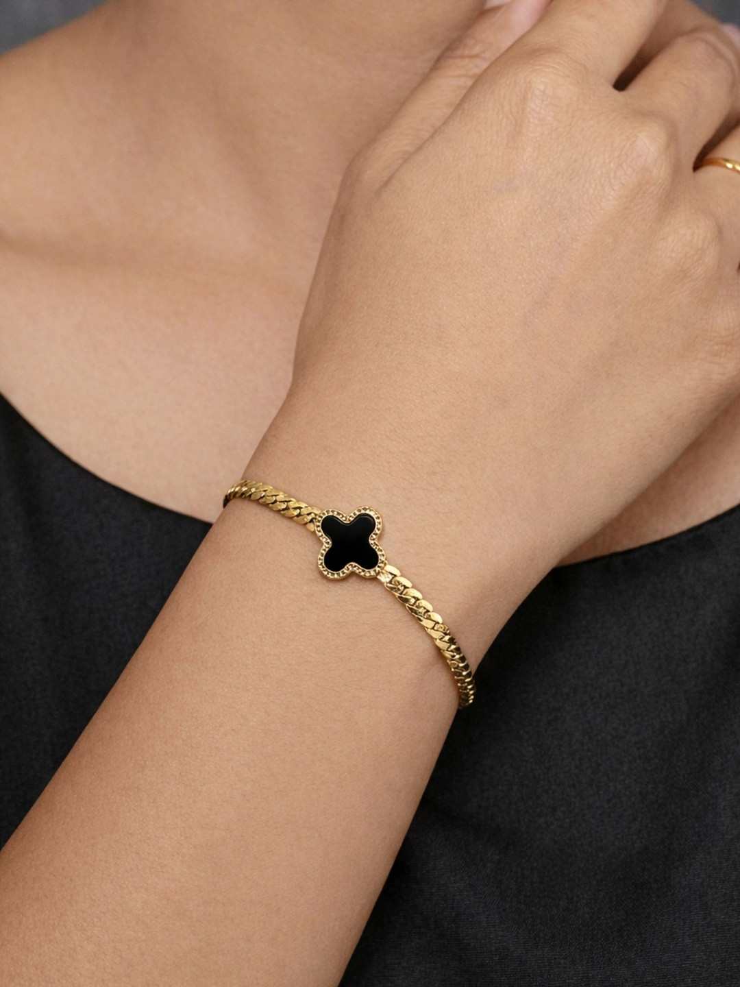 ARTKLIM Stainless Steel Gold-Plated Anti Tarnish Link Bracelet