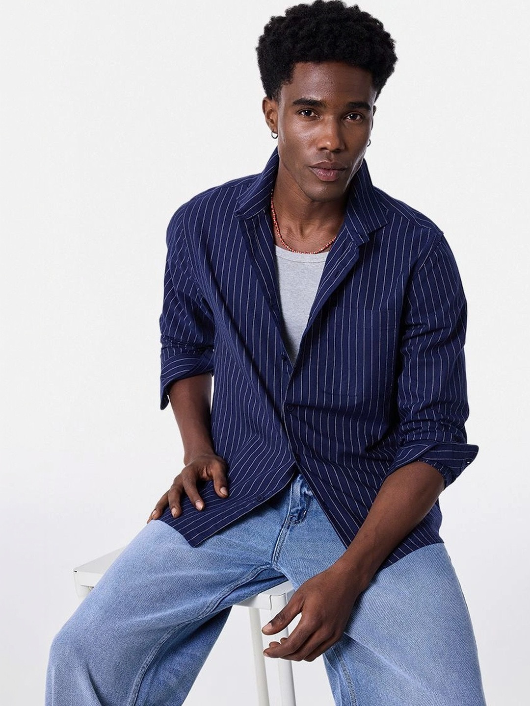Snitch Men Striped Casual Shirt