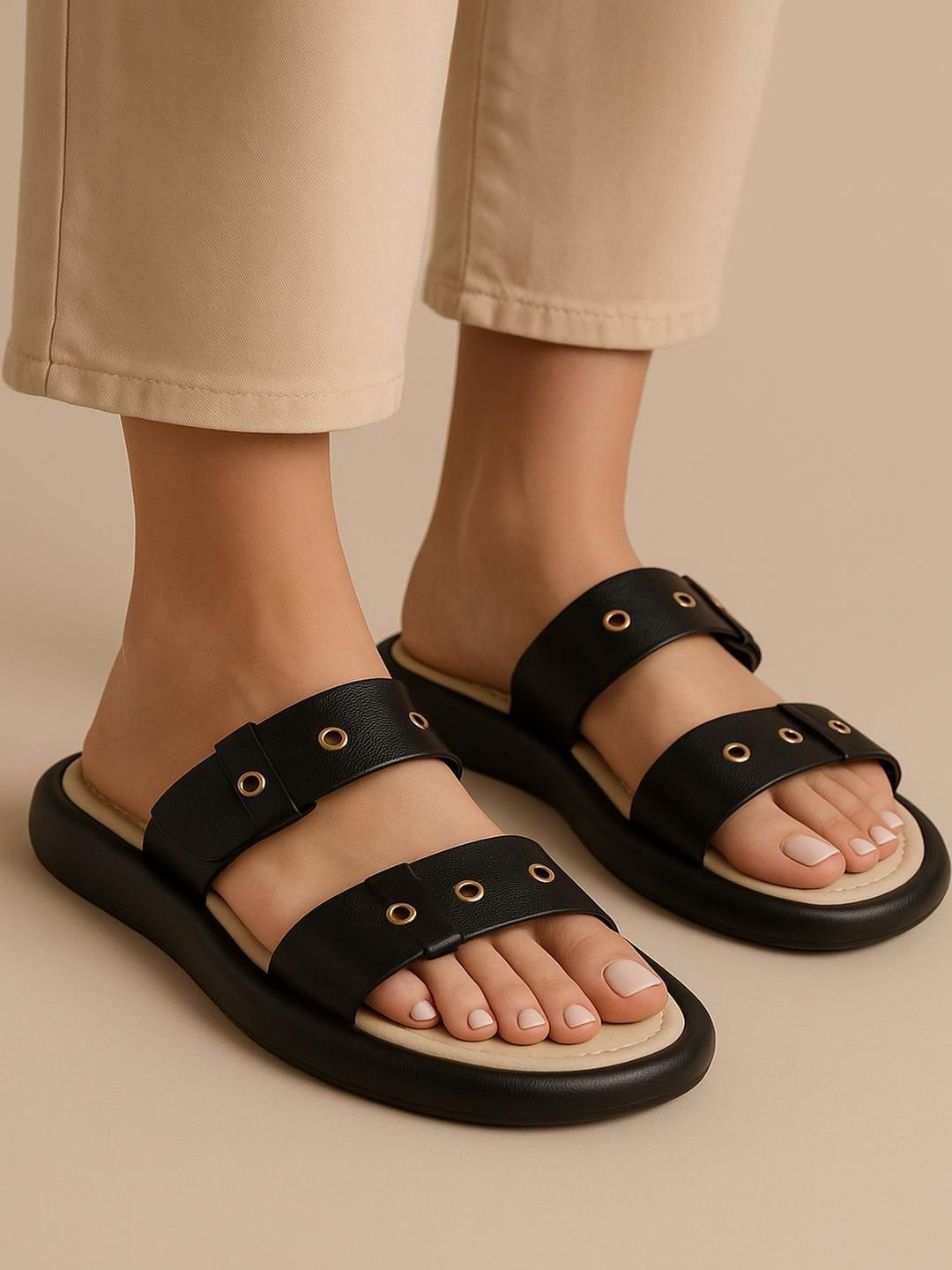 SHUNYA FOOTWEAR Women Black Sandals