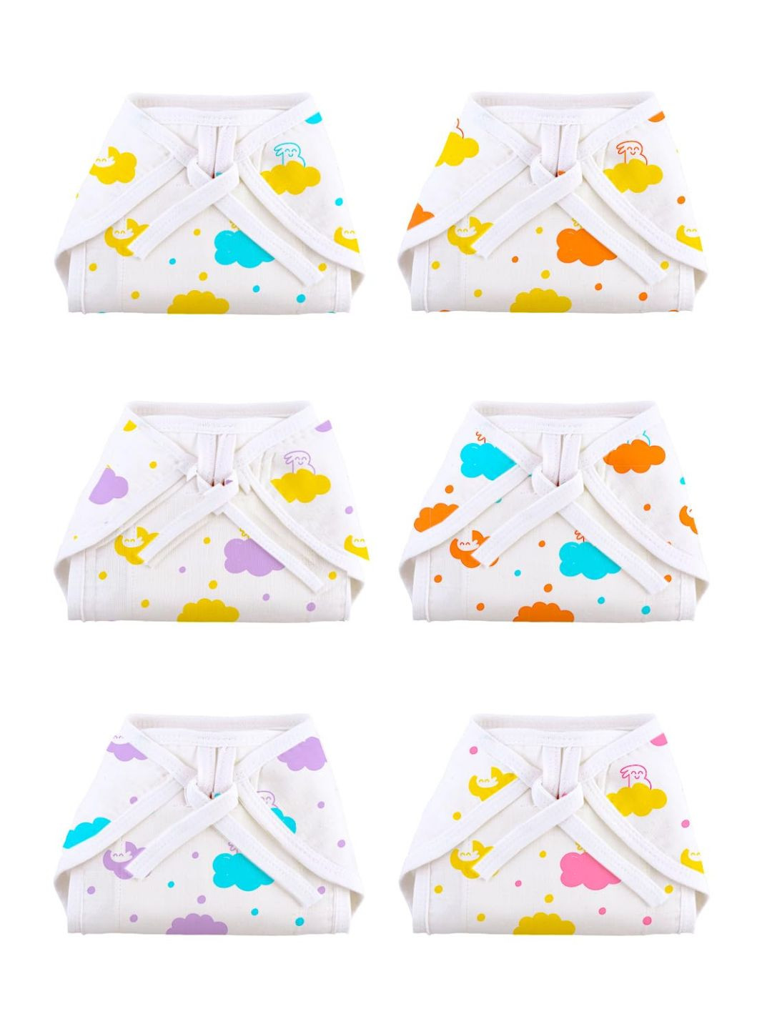 SuperBottoms Unisex NewBorn Baby Essential Cotton Basic LangotNappy 6P