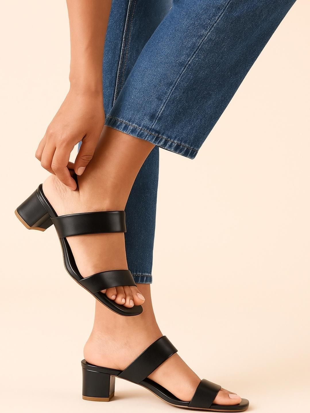 SHUNYA FOOTWEAR Women Black Synthetic Comfort Sandals
