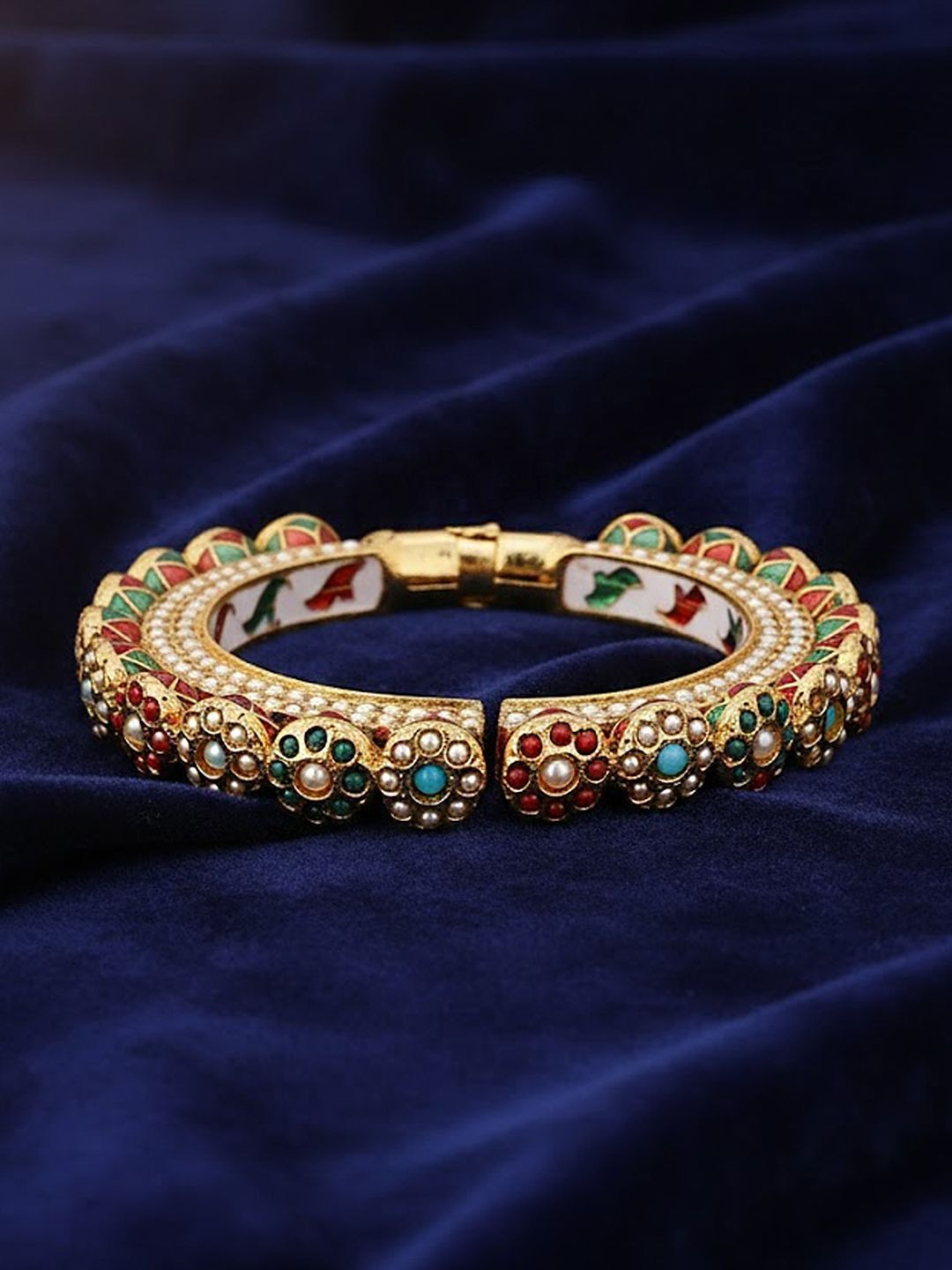 Adwitiya Collection Gold-Plated & Stone Studded Bangle