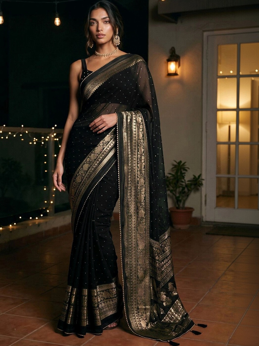 SAARA Ethnic Motifs Pure Georgette Saree