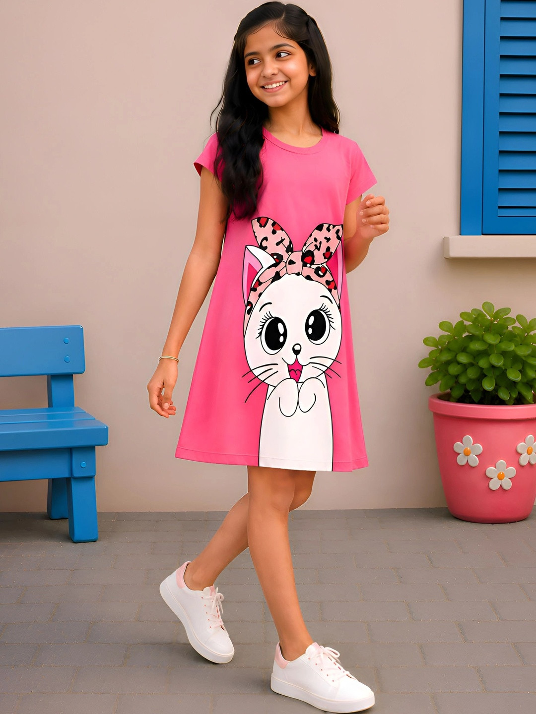 PY PINKYOU Animal Print A-Line Dress
