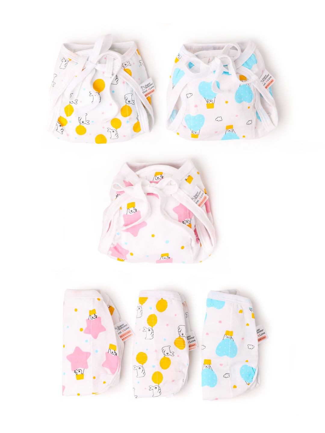 SuperBottoms Unisex NewBorn Baby Essential Muslin Basic LangotNappy  6P