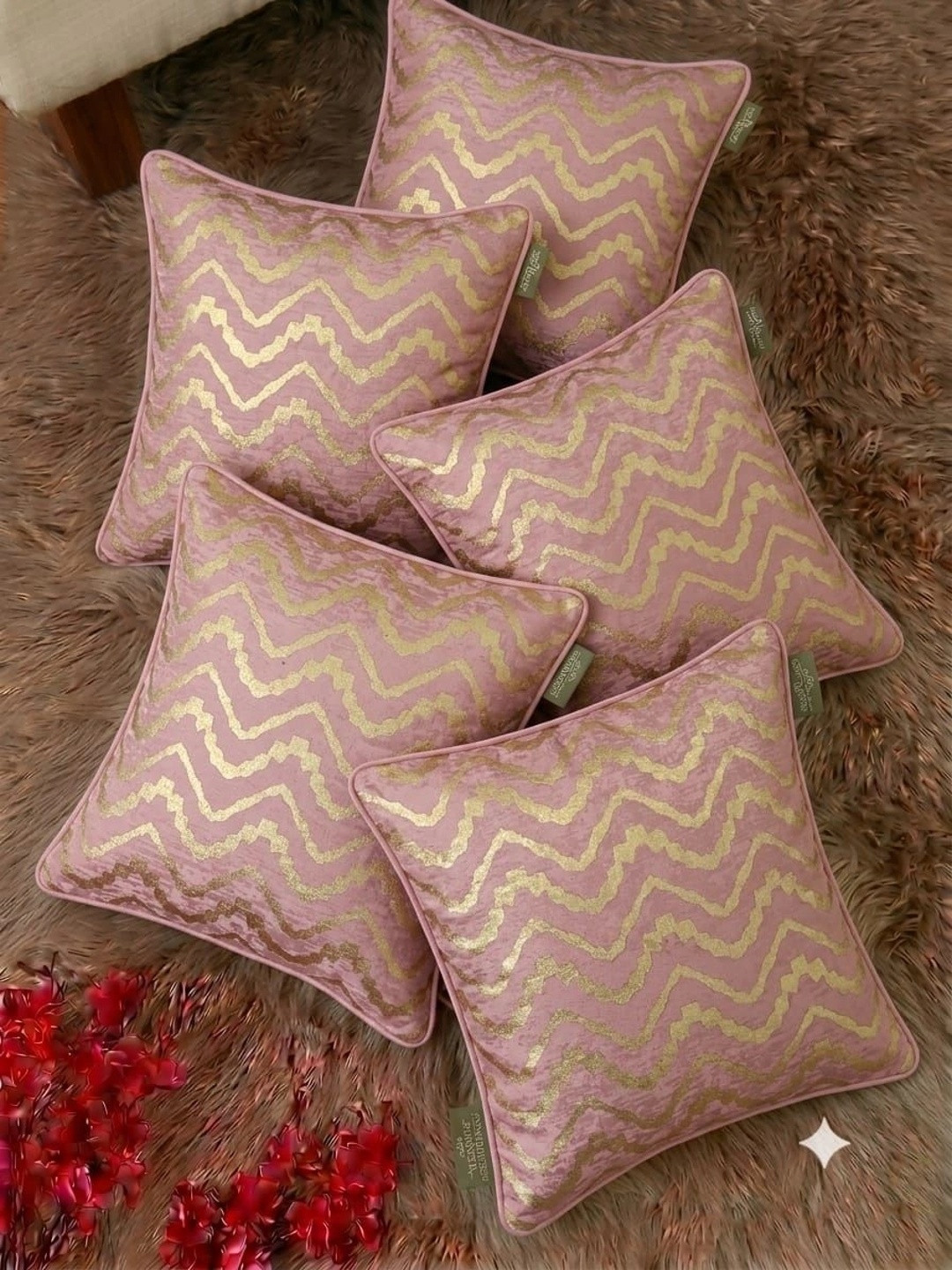 KANUM Set of 5 Geometric Square Cushion Covers