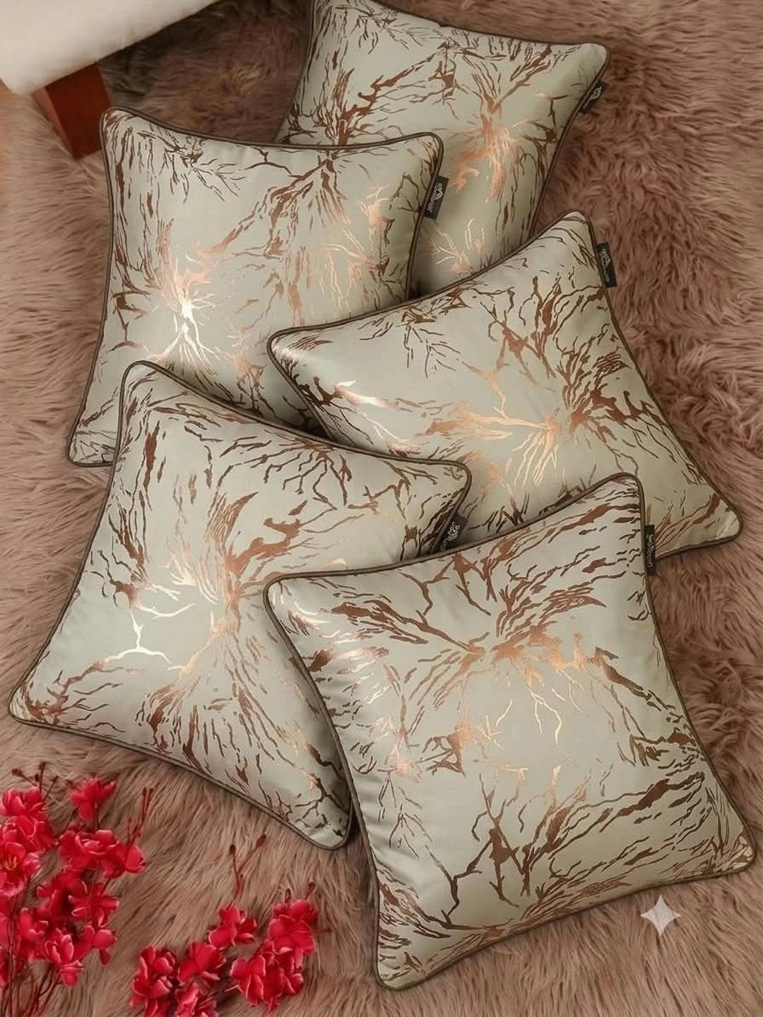KANUM Set of 5 Abstract Square Cushion Covers
