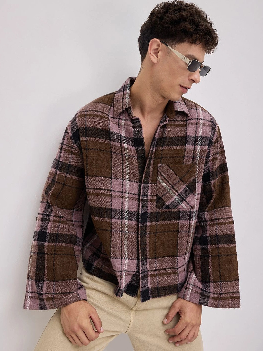 VASTRADO Men Classic Boxy Tartan Checks Casual Shirt - Image 1