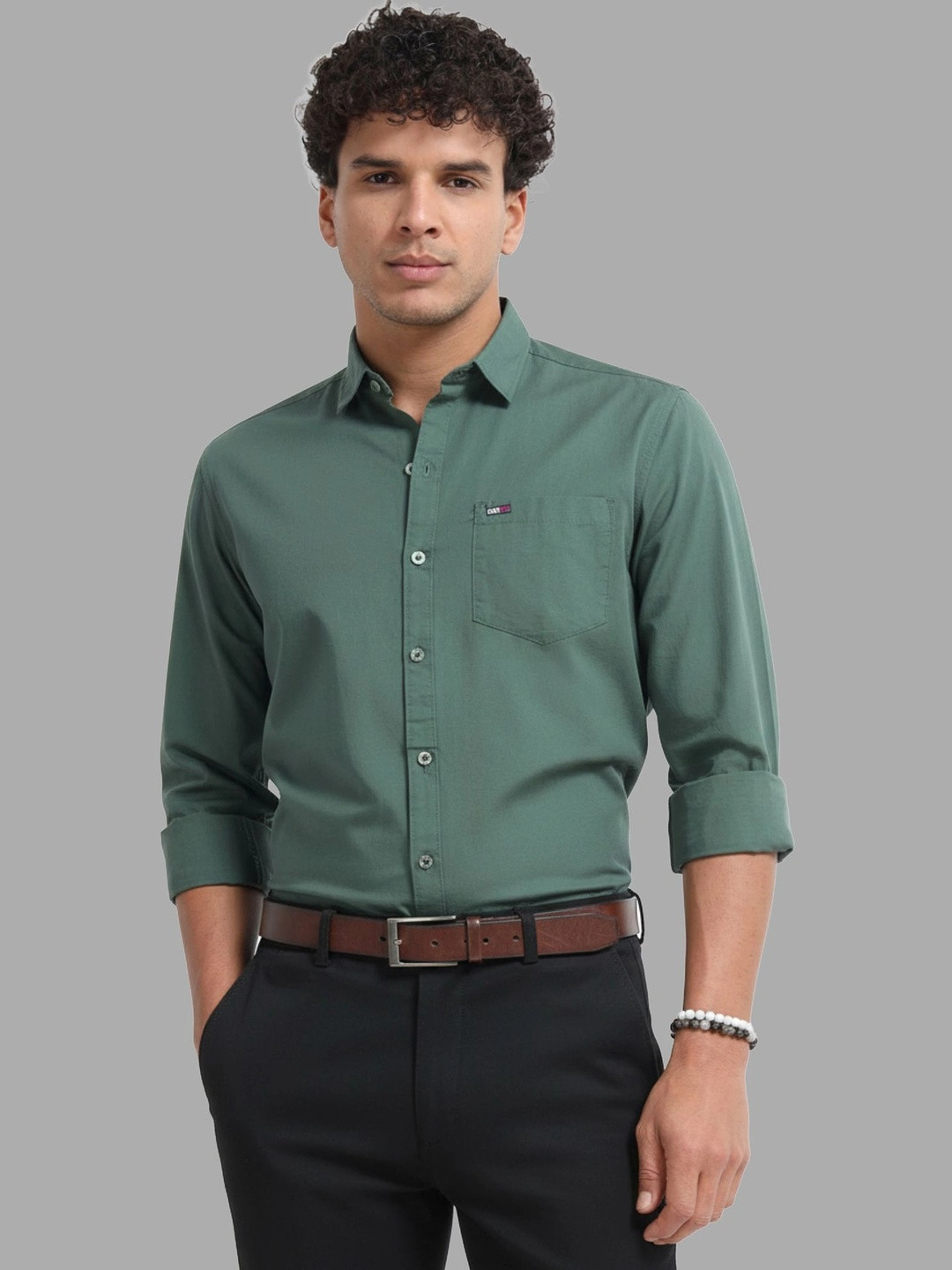 U.S. PITCHERS Men Long Sleeves Modern Slim Fit Casual Shirt