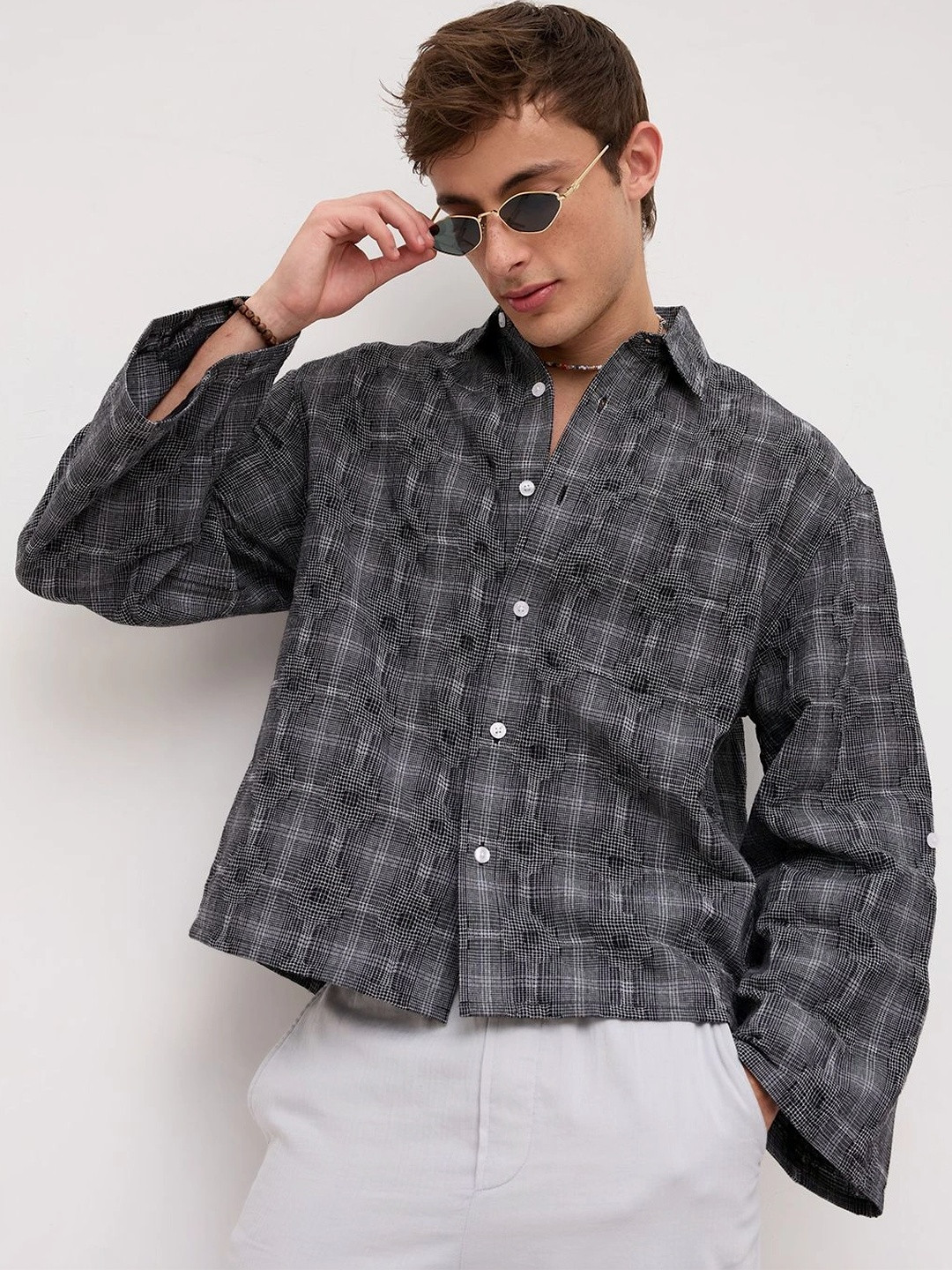 VASTRADO Men Classic Boxy Checked Casual Shirt - Image 1