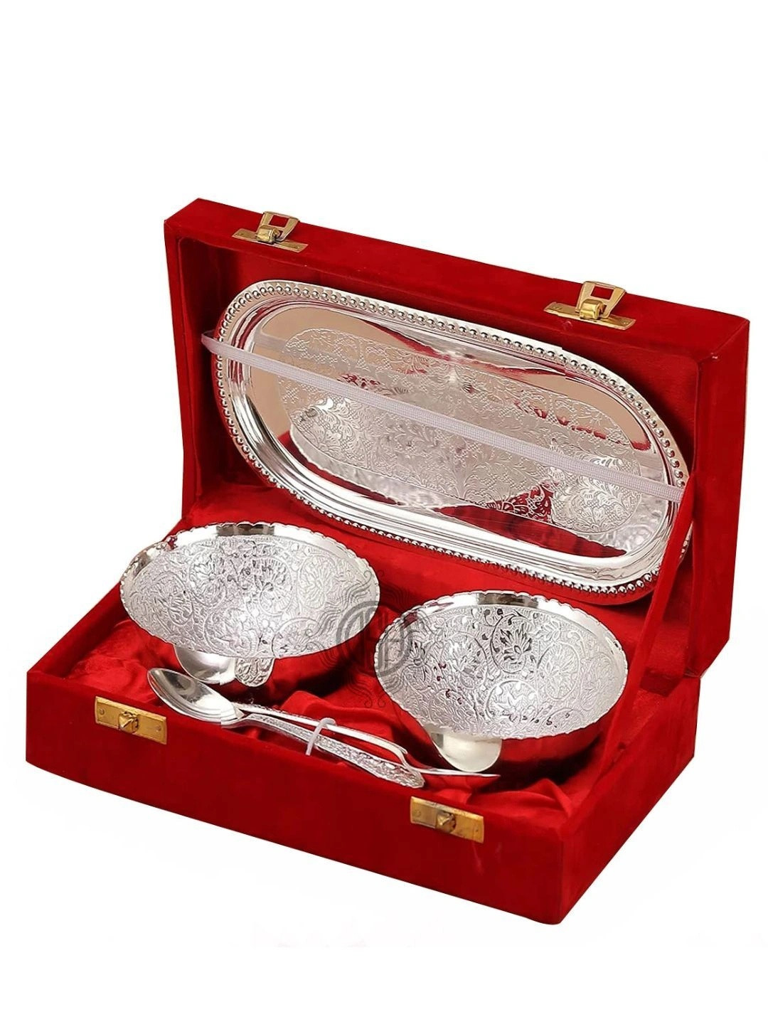 DSH Crafting Your Curiosity Silver Toned 4 Pieces Metal Gift Set with Velvet Box