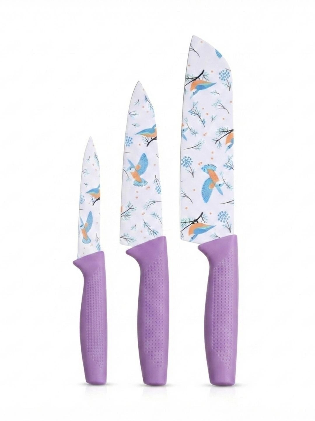 Hindflame Purple Ultracut Professional Kitchen Knife Set of 3, Stainless Steel