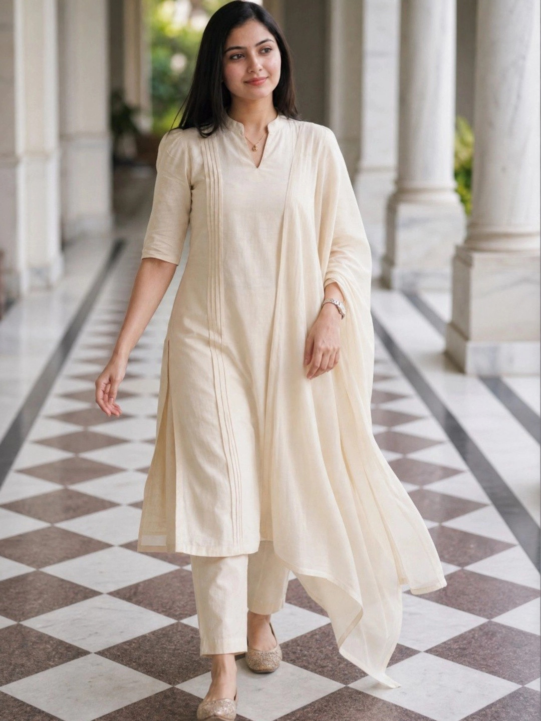 Anouk Women Regular Kurta with Trousers & With Dupatta