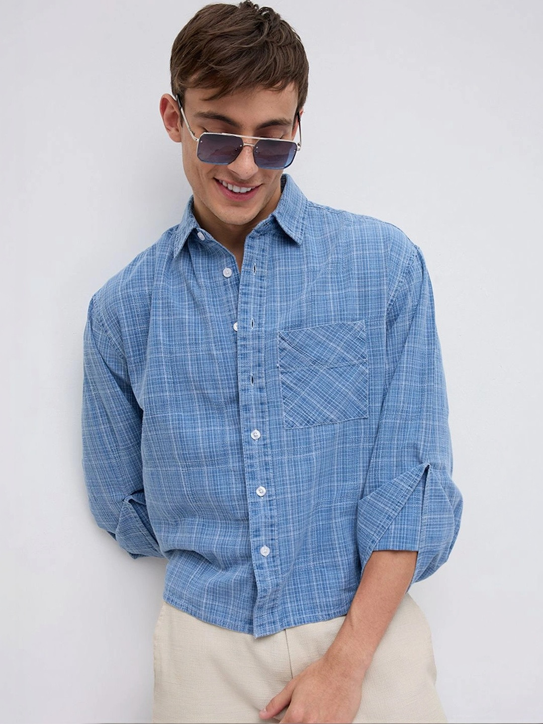 VASTRADO Men Classic Boxy Checked Casual Shirt - Image 1
