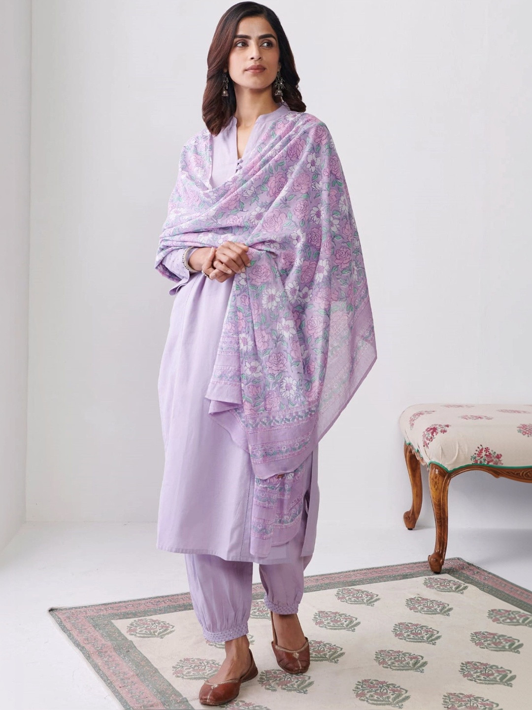 Anouk Women Ethnic Motifs Regular Kurta with Patiala & With Dupatta