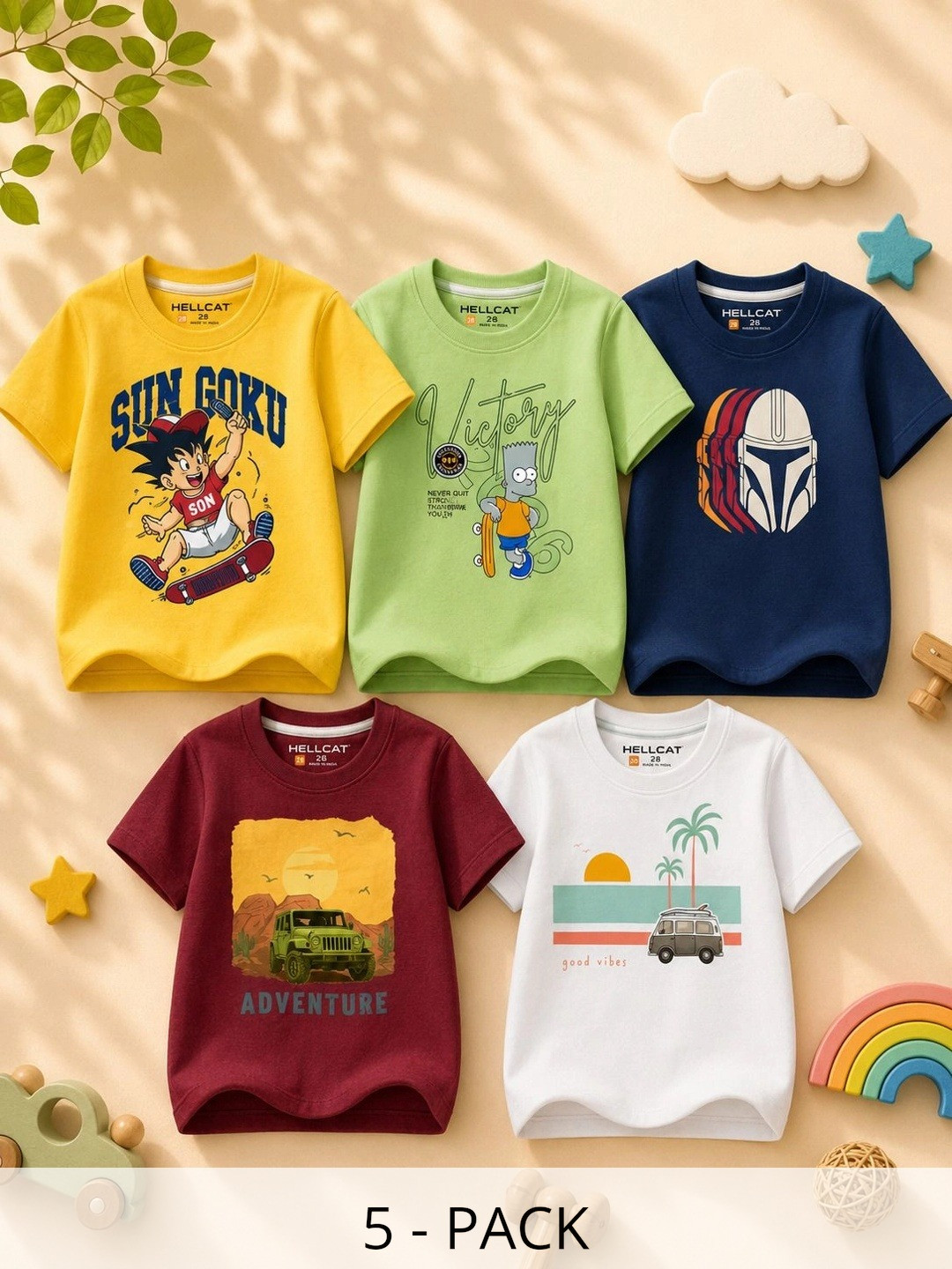 HELLCAT Boys 5 Printed T-shirt
