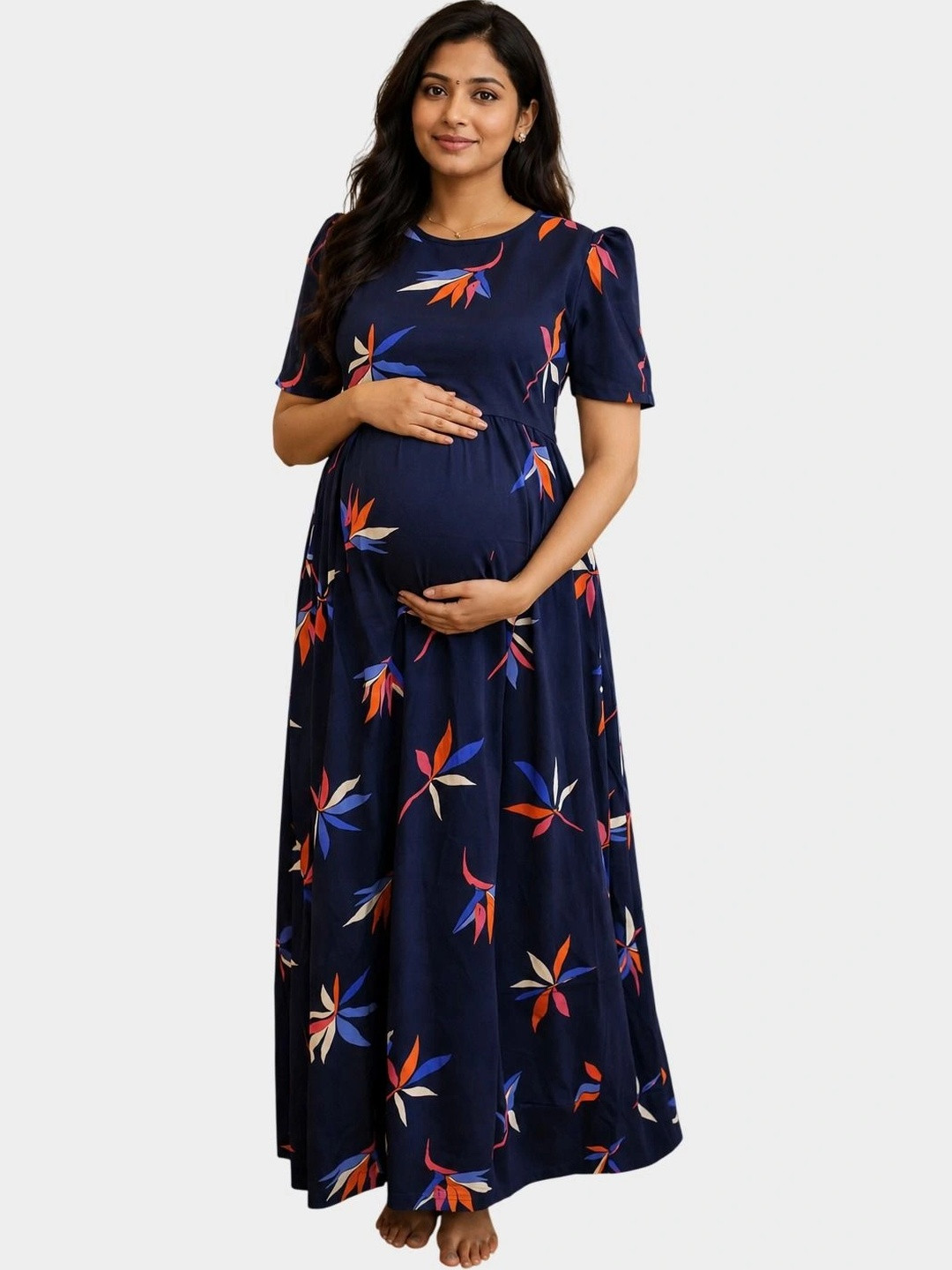 ARUNTHUGHIL Printed Maxi Nightdress