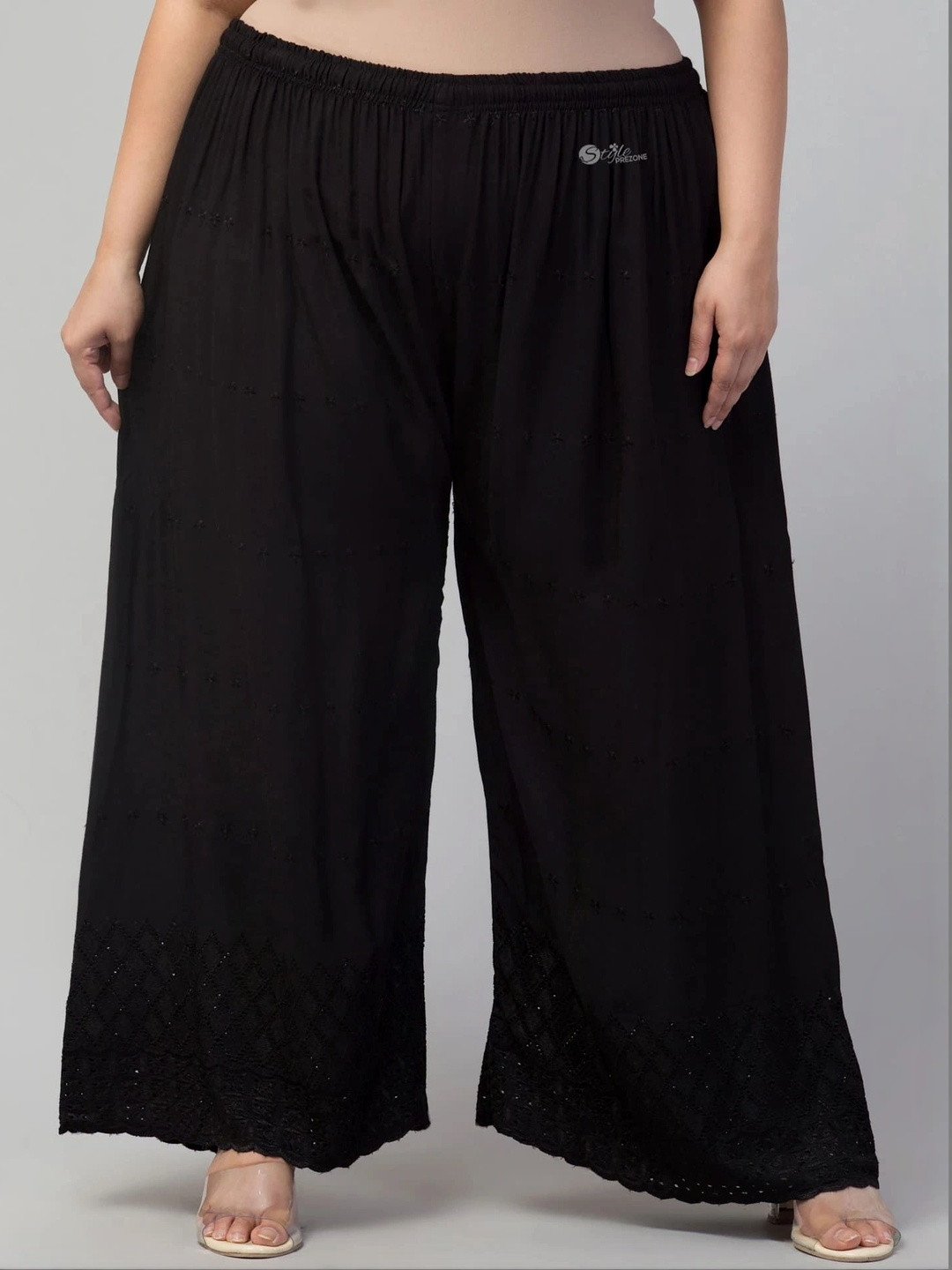 Craftloom Women Embroidered Knitted Ethnic Palazzos