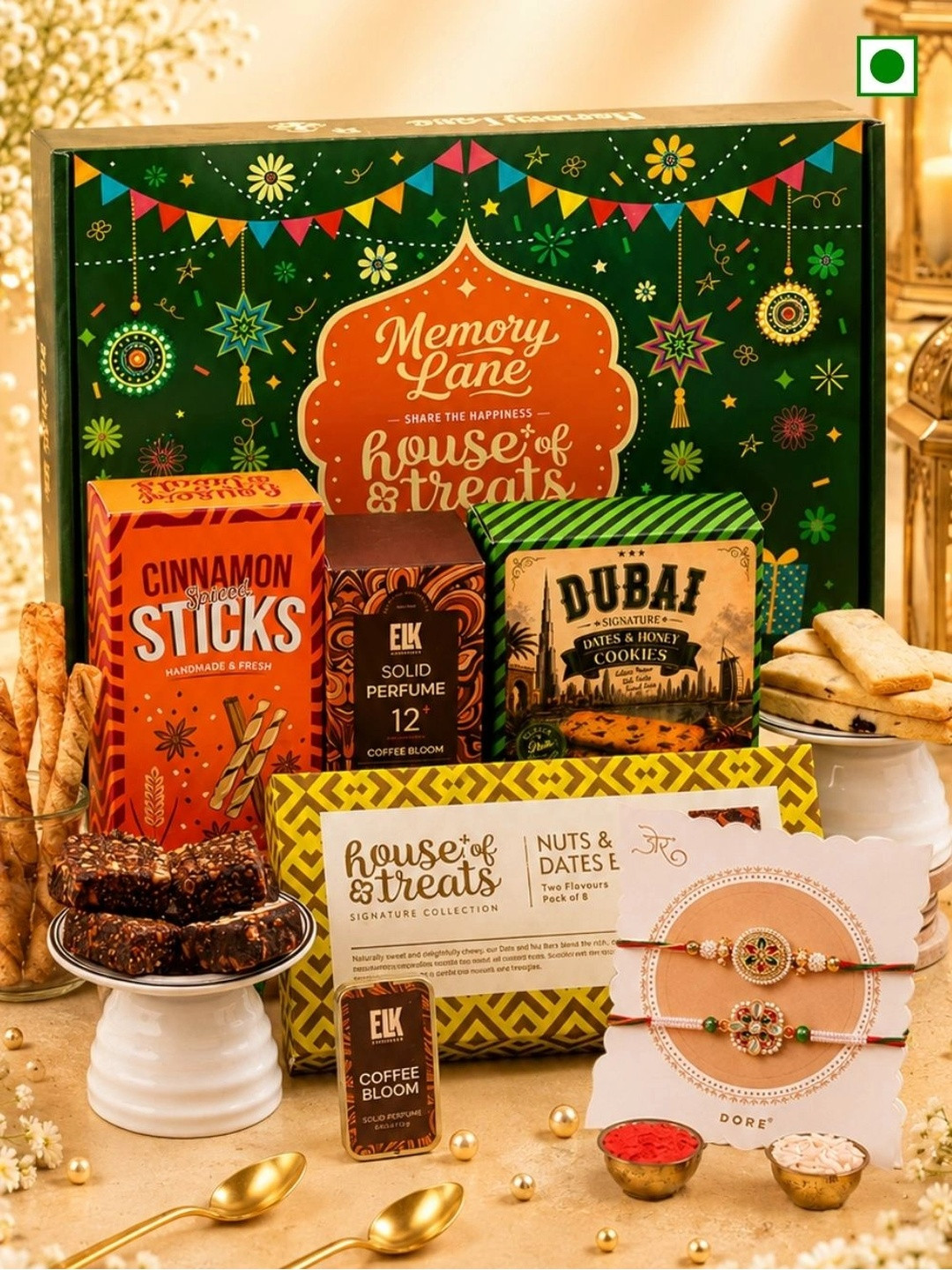 RawFruit Rakhi For Brother Rain Forest Perfume Chocolates Gift Pack Memory Lane Hamper