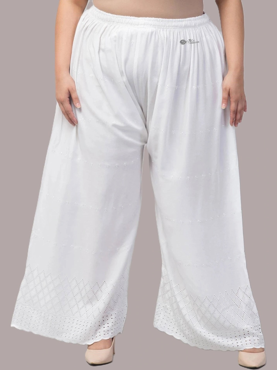 Craftloom Women Ethnic Motifs Embroidered Knitted Ethnic Palazzos