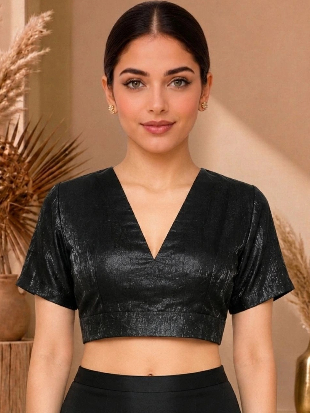 Thevasa Silk Solid Saree Blouse
