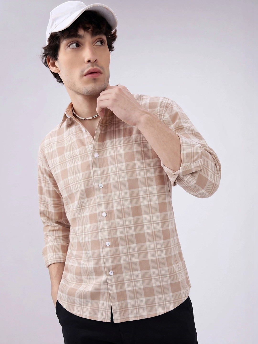 WOXEN Men Checked Casual Shirt