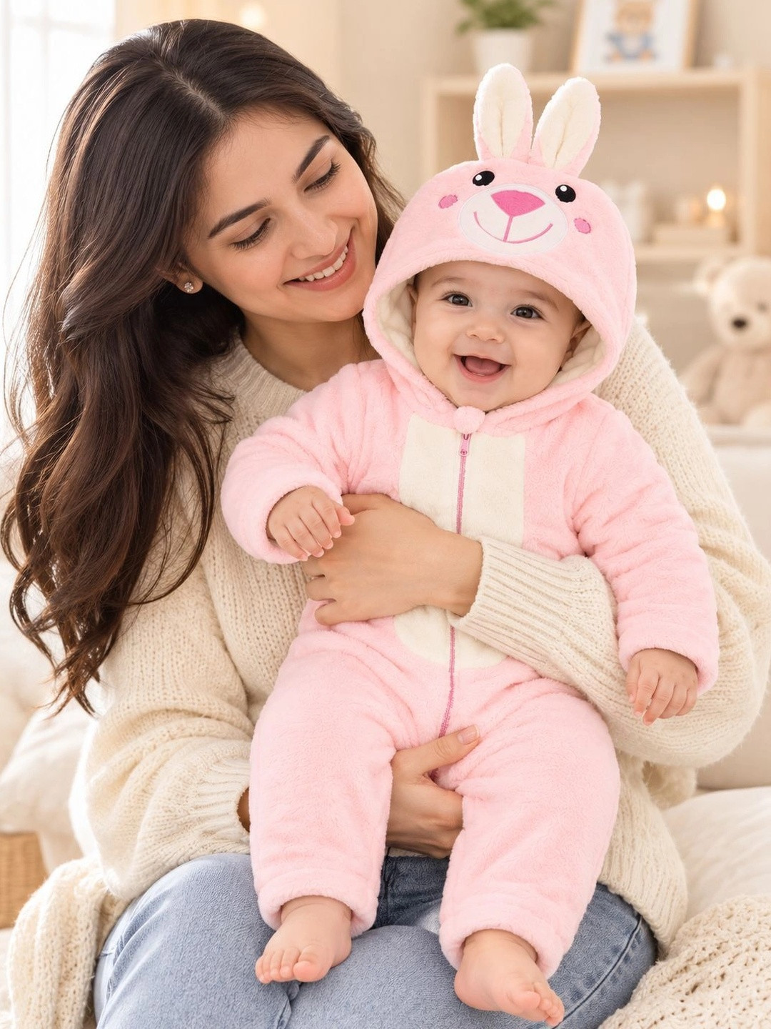BabyZone Infants Colourblocked Hooded Rompers