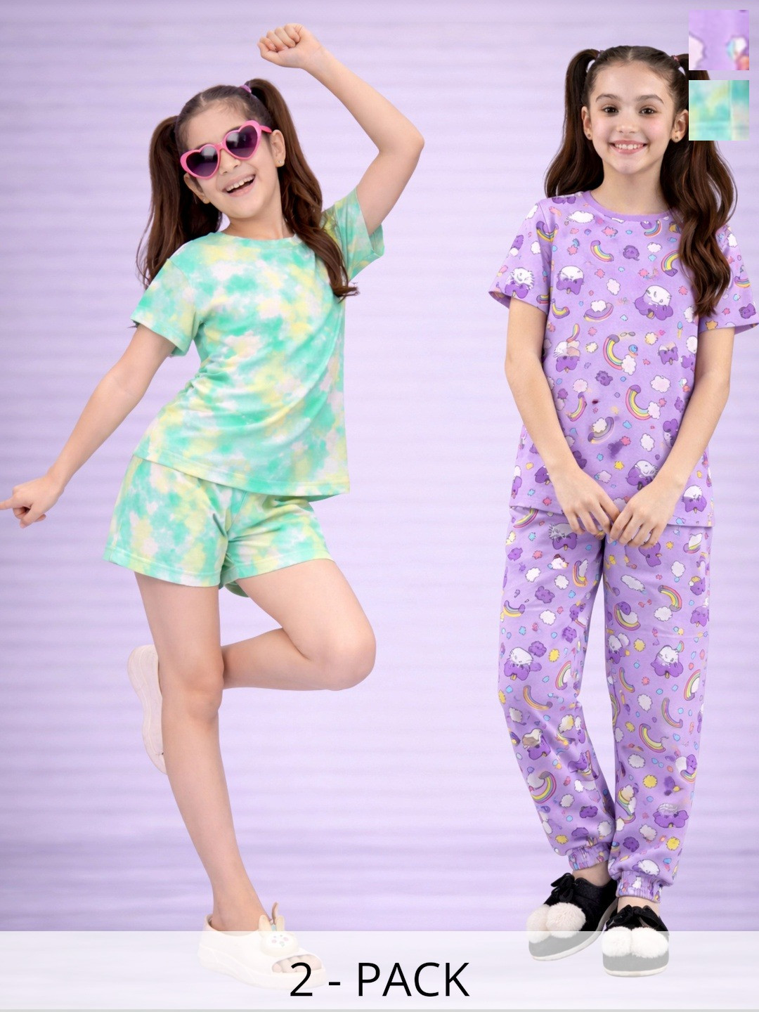 LITBABY Girls Printed Short Sleeves Nightdress