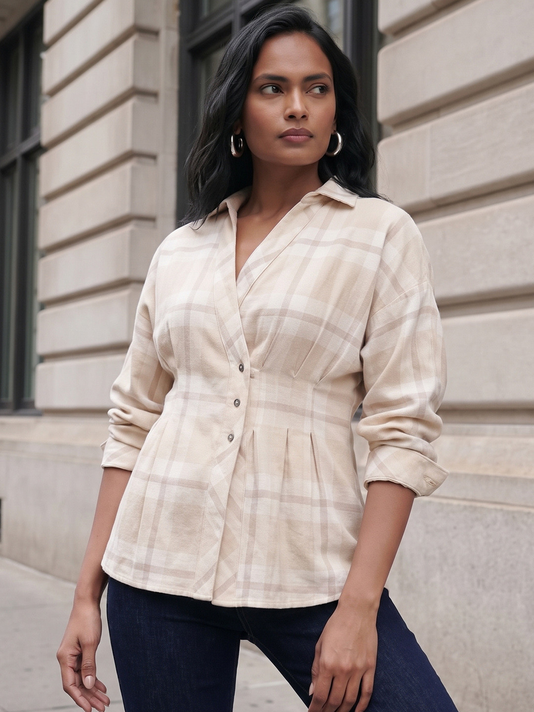 The Roadster Life Co. Checked Pure Cotton Casual Shirt