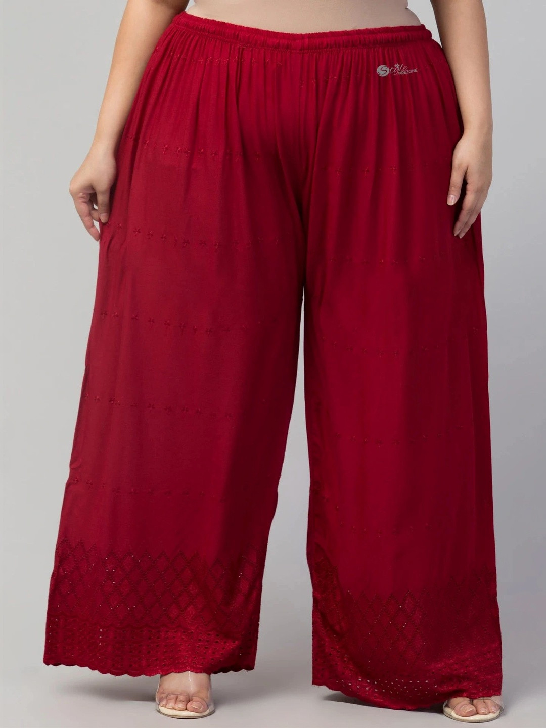 Craftloom Women Embroidered Knitted Ethnic Palazzos